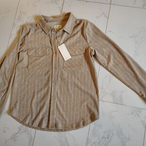 Thread & Supply Beige Plaid Button-Down Shirt